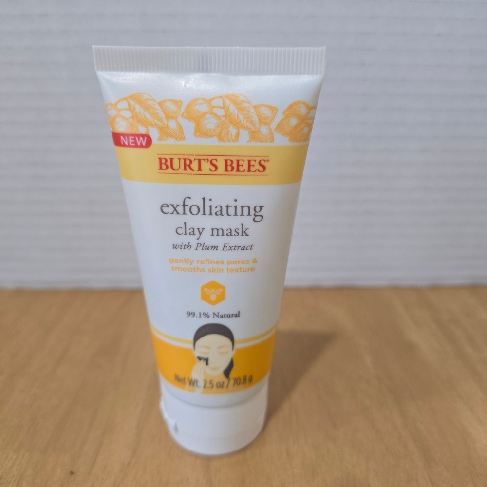 Burt's Bees Exfoliating‎ Clay Mask Plum Extract 2.5oz NEW